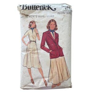 Vintage Butterick 5545 Sewing Pattern Size 42 Dress and Jacket Vintage Retro CUT